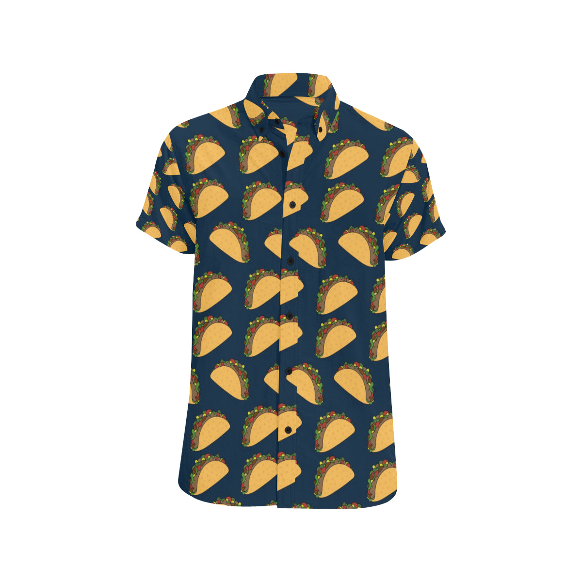 Taco Pattern Print Design TC04 Men's Short Sleeve Button Up Shirt