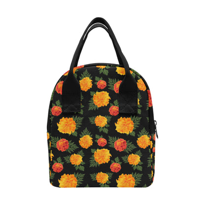 Marigold Pattern Print Design MR05 Insulated Lunch Bag