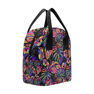 Neon Color Tropical Palm Leaves Insulated Lunch Bag