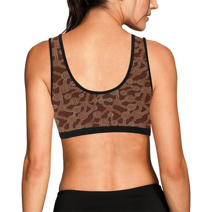 Aboriginal Pattern Print Design 03 Sports Bra