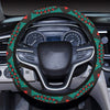 Aztec Pattern Print Design 04 Steering Wheel Cover with Elastic Edge