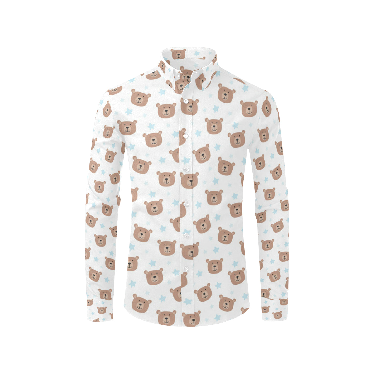 Bear Pattern Print Design BE02 Men's Long Sleeve Shirt
