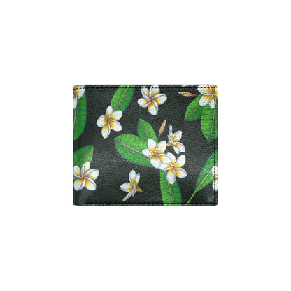 White Plumeria Pattern Print Design PM023 Men's ID Card Wallet