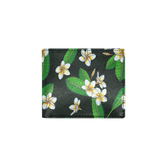 White Plumeria Pattern Print Design PM023 Men's ID Card Wallet