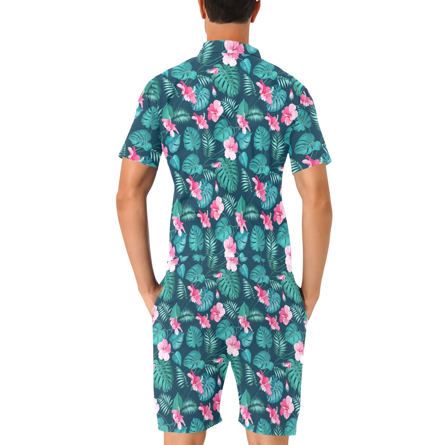 Summer Floral Print Design LKS301 Men's Romper