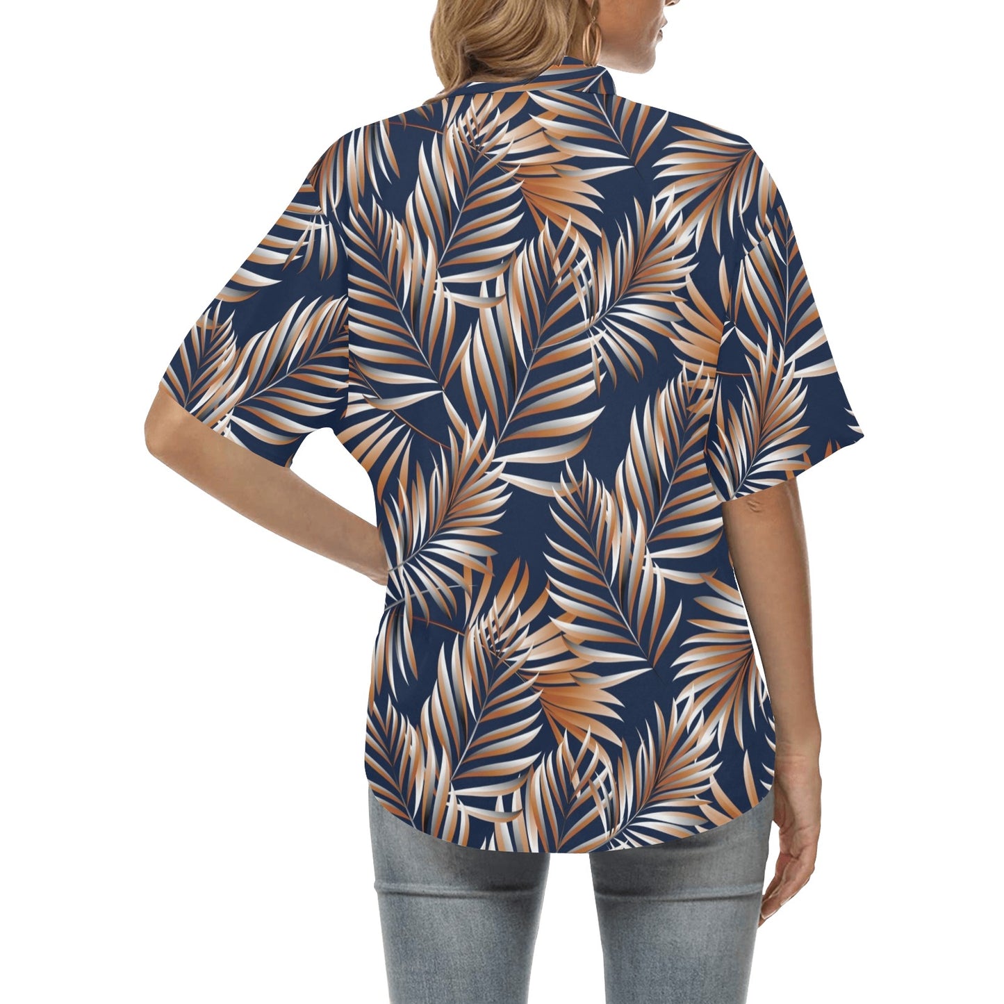 Tropical Flower Pattern Print Design TF07 Women's Hawaiian Shirt