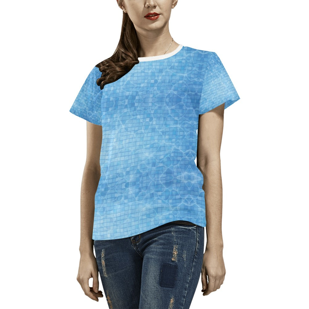 Swimming Pool Print Design LKS302 Women's  T-shirt