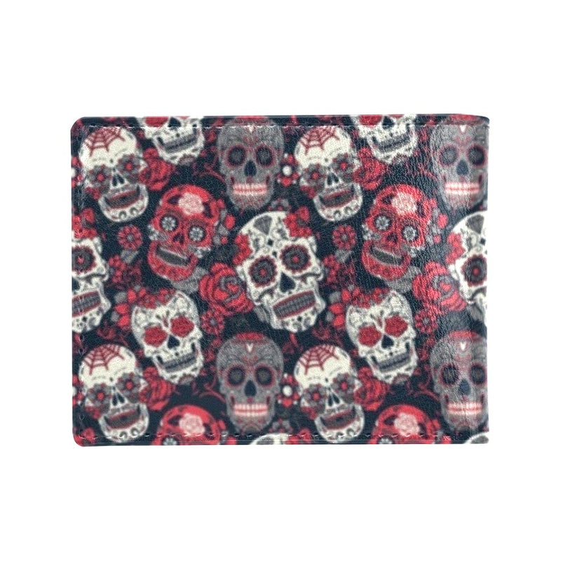 Sugar Skull Print Design LKS303 Men's ID Card Wallet