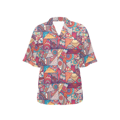 Patchwork Print Design LKS401 Women's Hawaiian Shirt