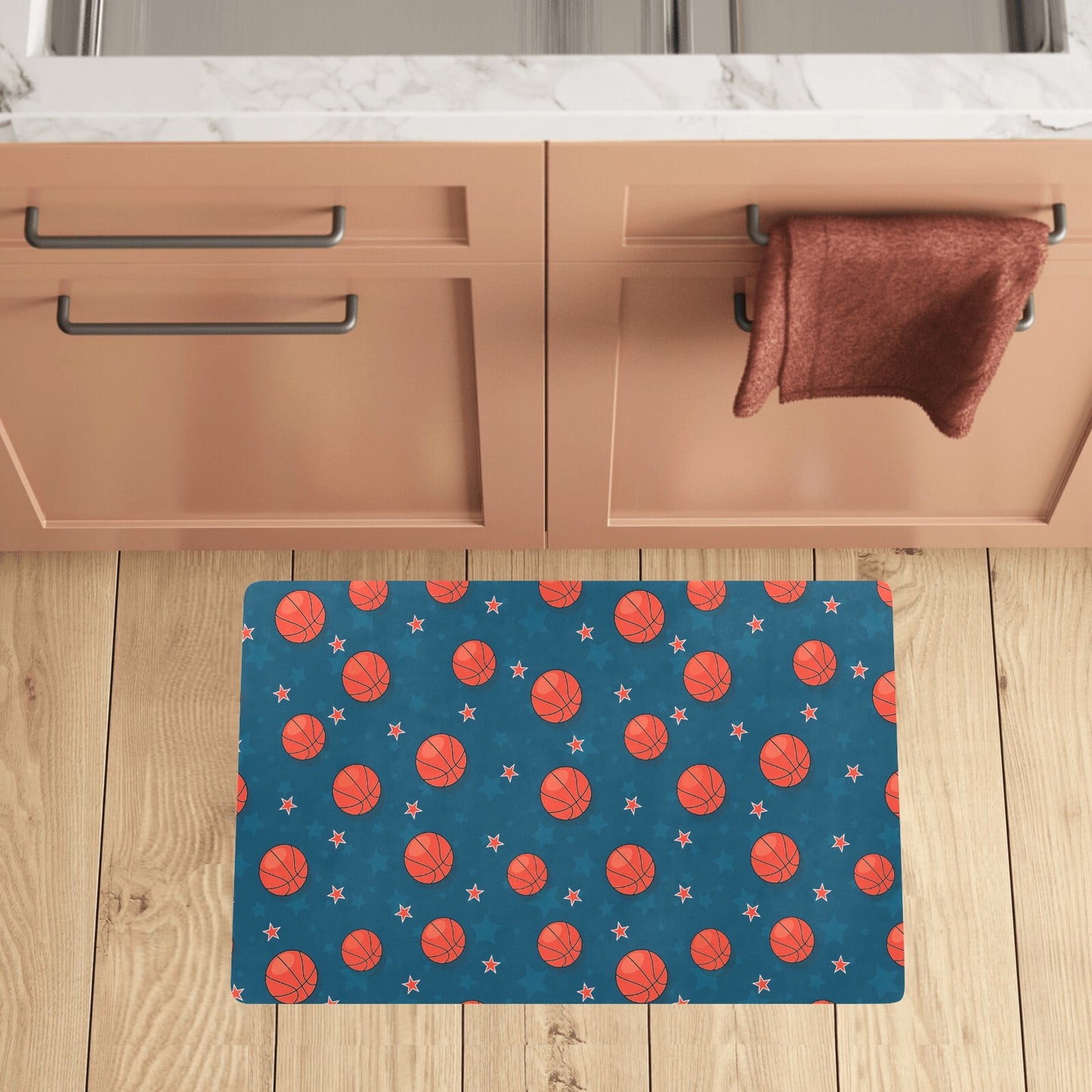 Basketball Pattern Print Design 02 Kitchen Mat