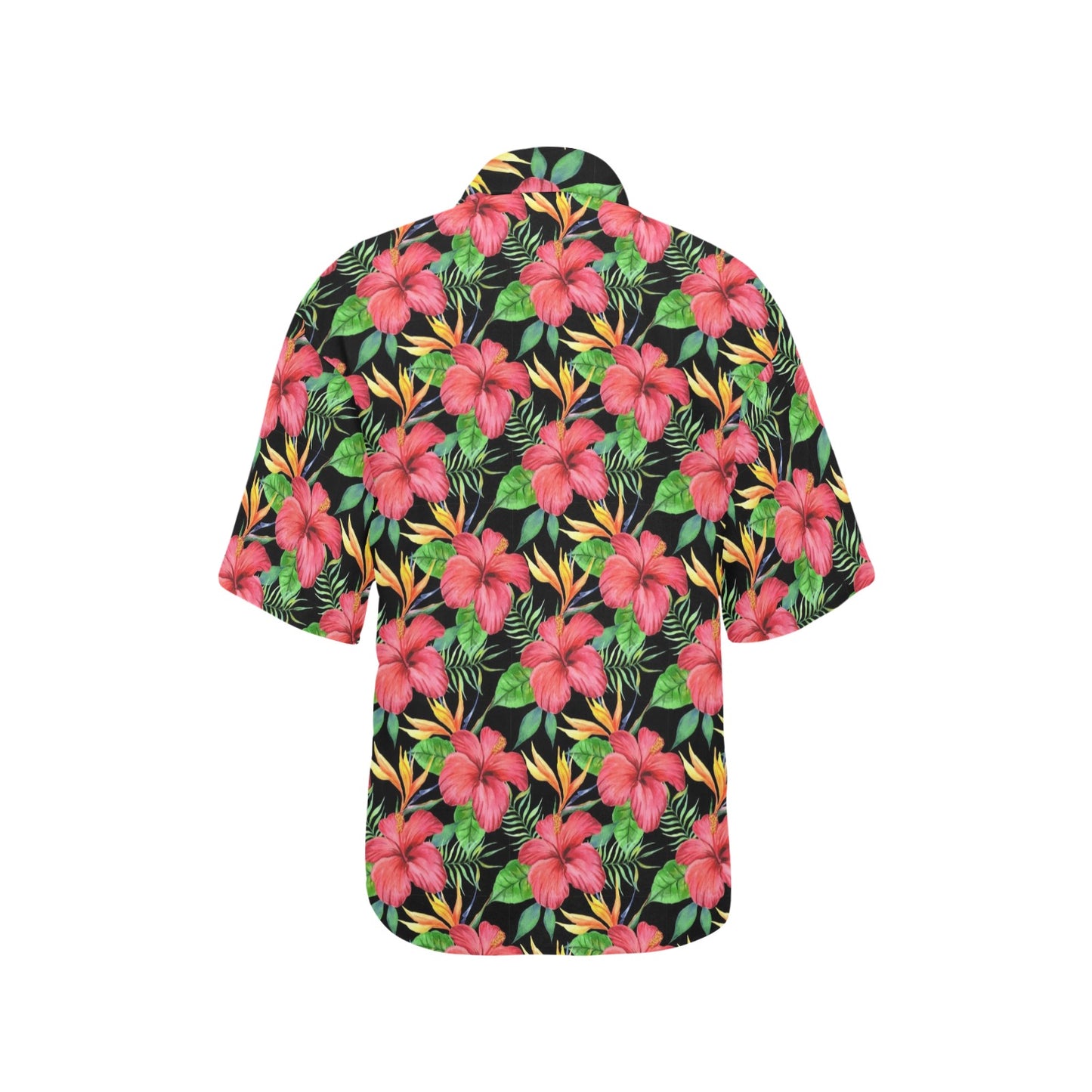 Red Hibiscus Pattern Print Design HB07 Women's Hawaiian Shirt