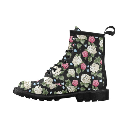 Hydrangea Pattern Print Design HD09 Women's Boots