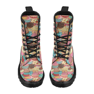 Cupcake Pattern Print Design CP01 Women's Boots