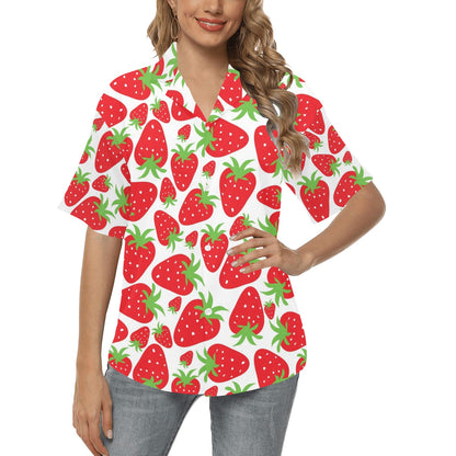 Strawberry Pattern Print Design SB01 Women's Hawaiian Shirt