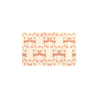 Flamingo Hibiscus Print Pattern Kitchen Mat