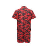 Camo Red Pattern Print Design 03 Men's Romper