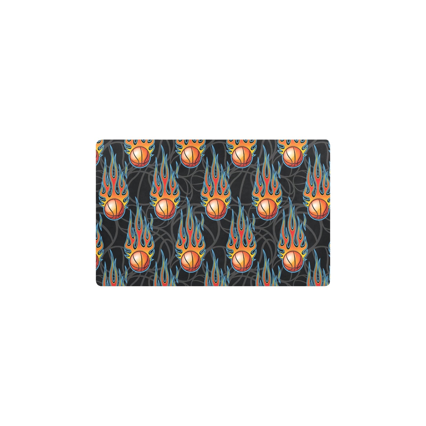 Basketball Fire Print Pattern Kitchen Mat