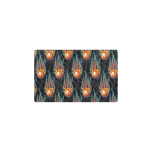Basketball Fire Print Pattern Kitchen Mat