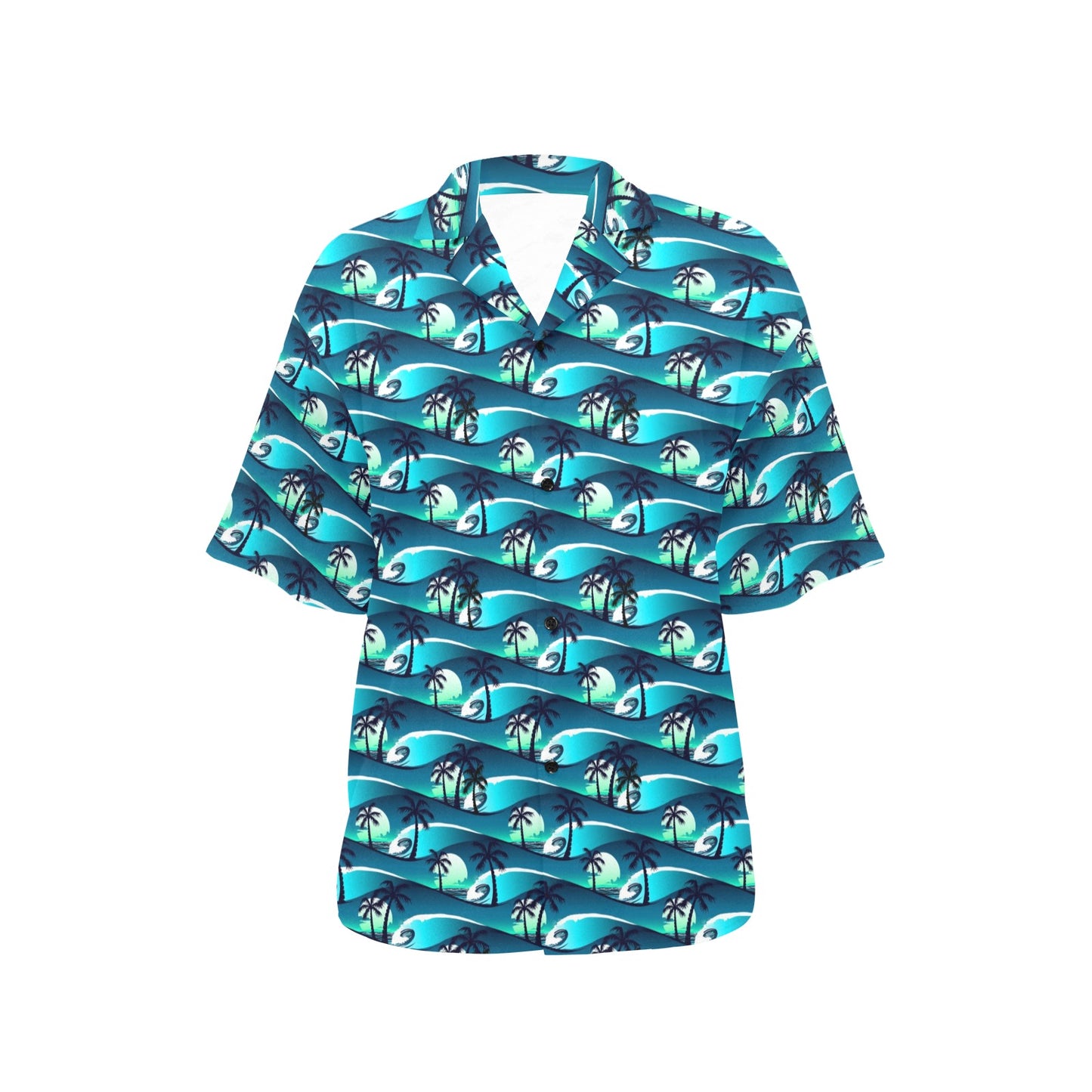 Beach Wave Design Print Women's Hawaiian Shirt