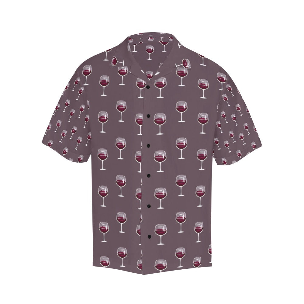 Wine Glass Pattern Print Design LKS305 Men's Hawaiian Shirt