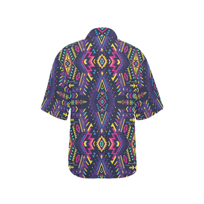 Aztec Pattern Print Design 07 Women's Hawaiian Shirt