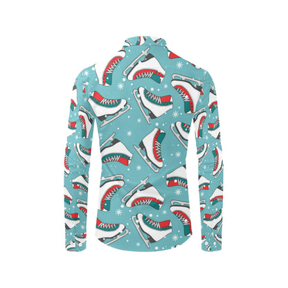 Ice Skate Pattern Print Design 03 Men's Long Sleeve Shirt