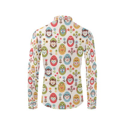 Easter Eggs Pattern Print Design RB011 Men's Long Sleeve Shirt