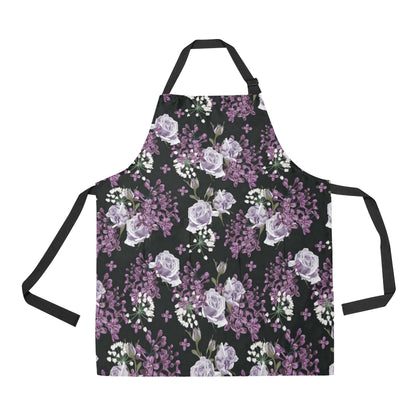 Lilac Pattern Print Design LI04 Apron with Pocket