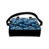 Camo Blue Pattern Print Design 04 Shoulder Handbag