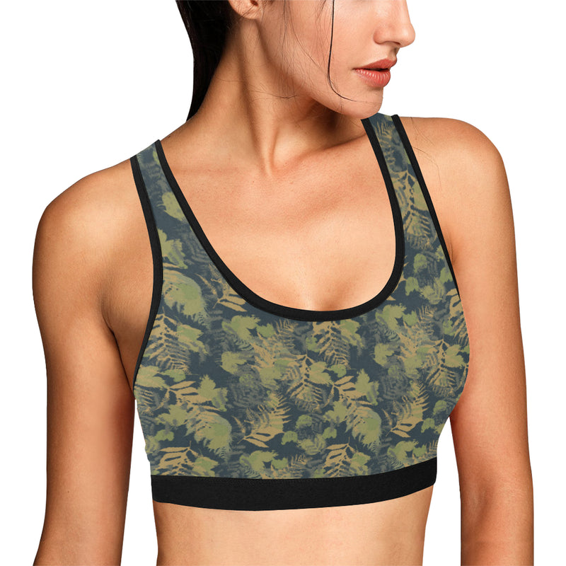 Camouflage Tropical Pattern Print Design 04 Sports Bra