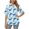 Dolphin Heart Pattern Women's Hawaiian Shirt