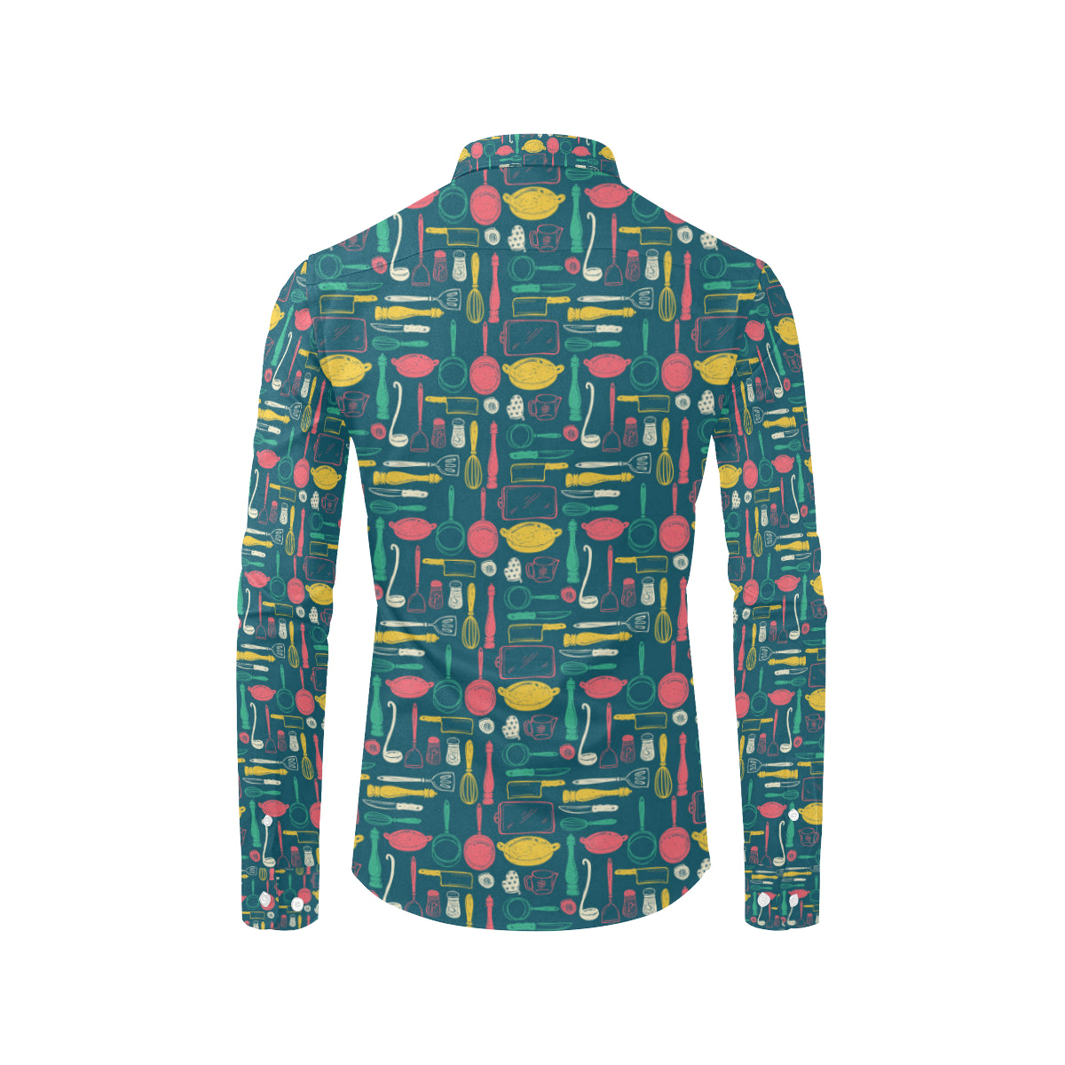 Cooking Kitchen Tools Pattern Print Design 01 Men's Long Sleeve Shirt