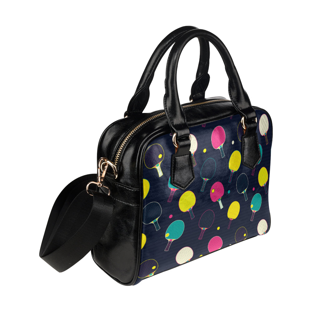 Ping Pong Pattern Print Design A04 Shoulder Handbag