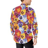 Pansy Pattern Print Design PS01 Men's Long Sleeve Shirt