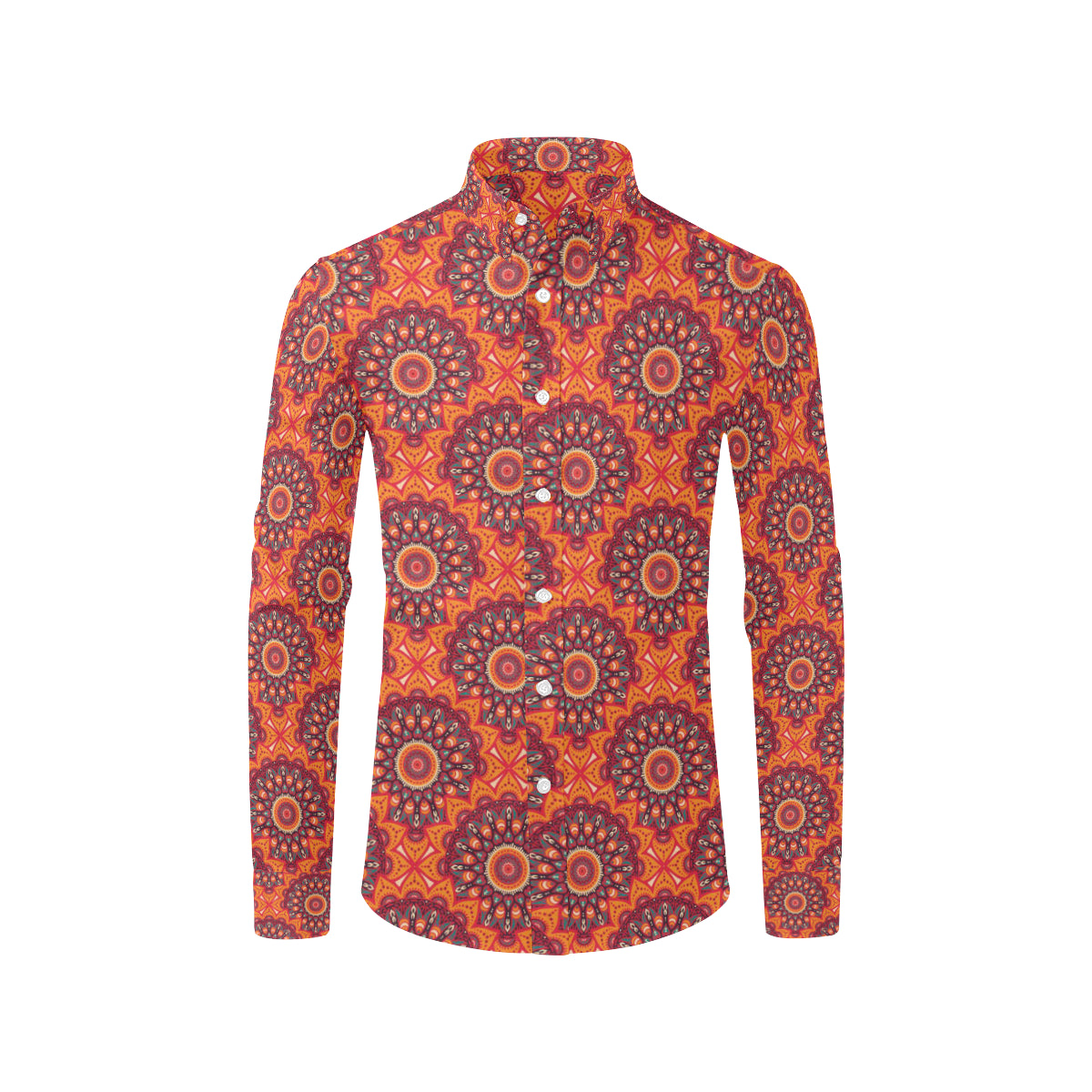 Bohemian Pattern Print Design 04 Men's Long Sleeve Shirt