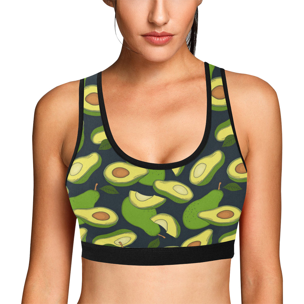 Avocado Pattern Print Design AC013 Sports Bra