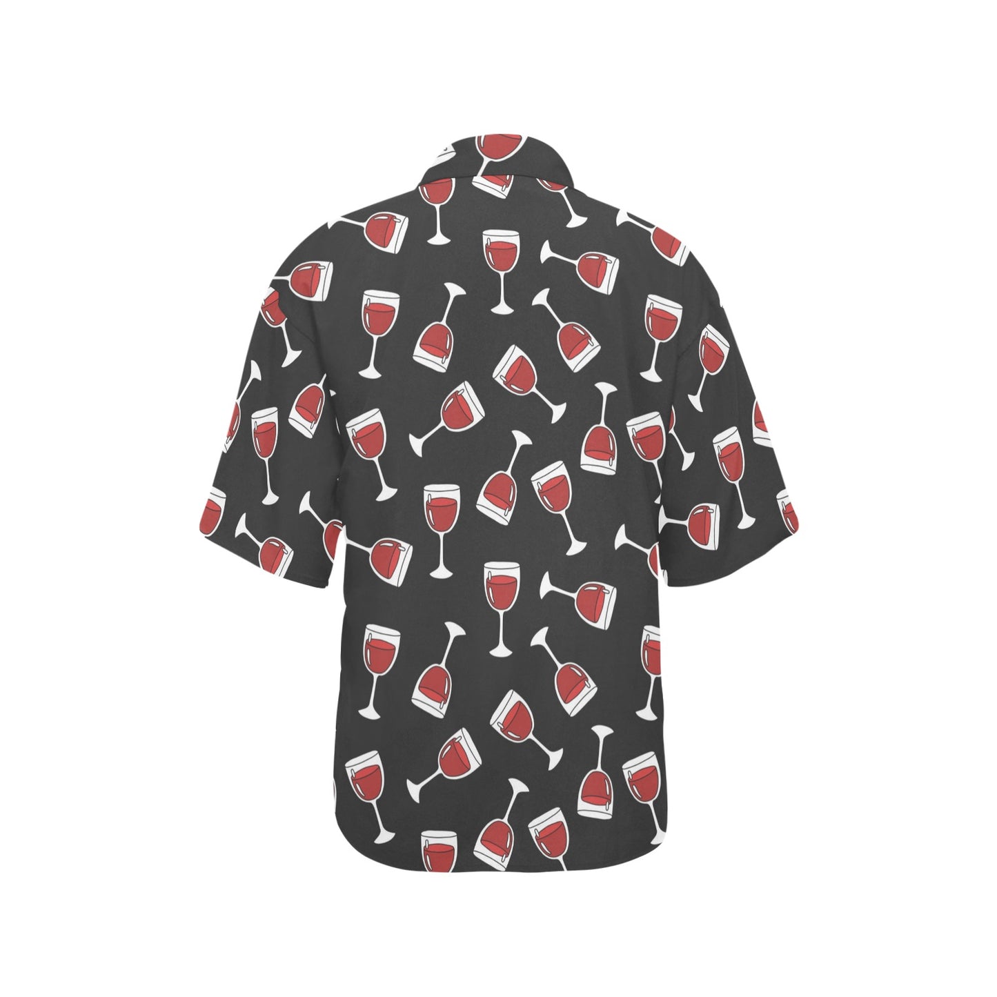 Wine Glass Print Design LKS303 Women's Hawaiian Shirt