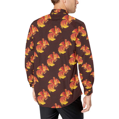 Rooster Pattern Print Design A04 Men's Long Sleeve Shirt