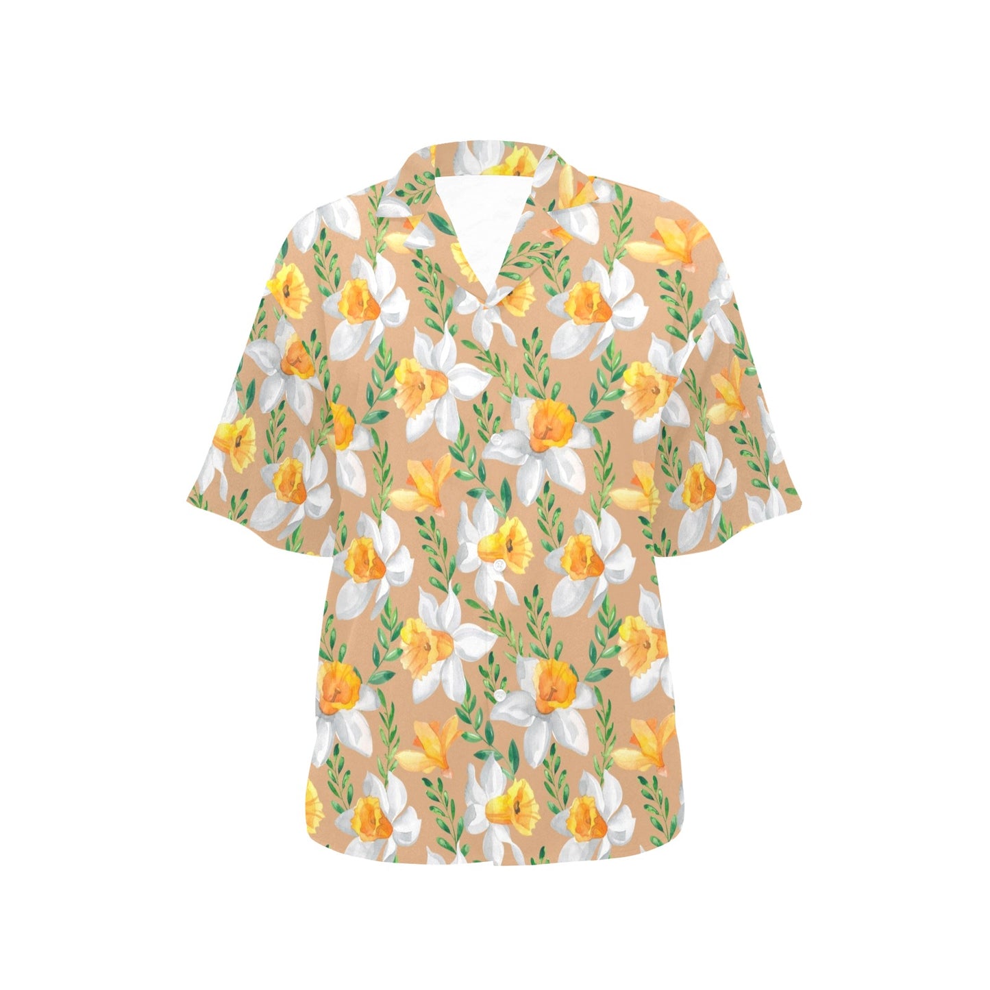 Daffodils Pattern Print Design DF04 Women's Hawaiian Shirt