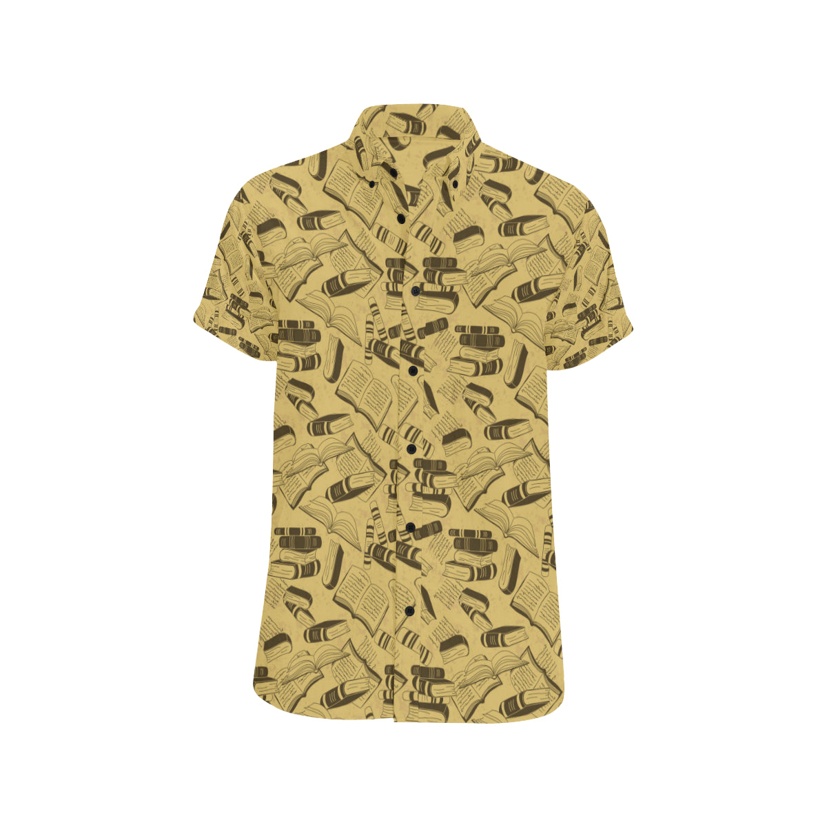 Book Pattern Print Design 02 Men's Short Sleeve Button Up Shirt