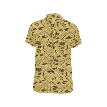 Book Pattern Print Design 02 Men's Short Sleeve Button Up Shirt