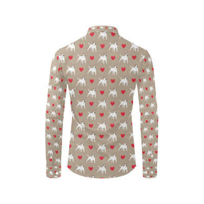 Bull Terriers Pattern Print Design 01 Men's Long Sleeve Shirt