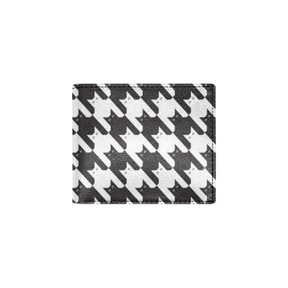 Cat HoundstoothPattern Print Design 01 Men's ID Card Wallet