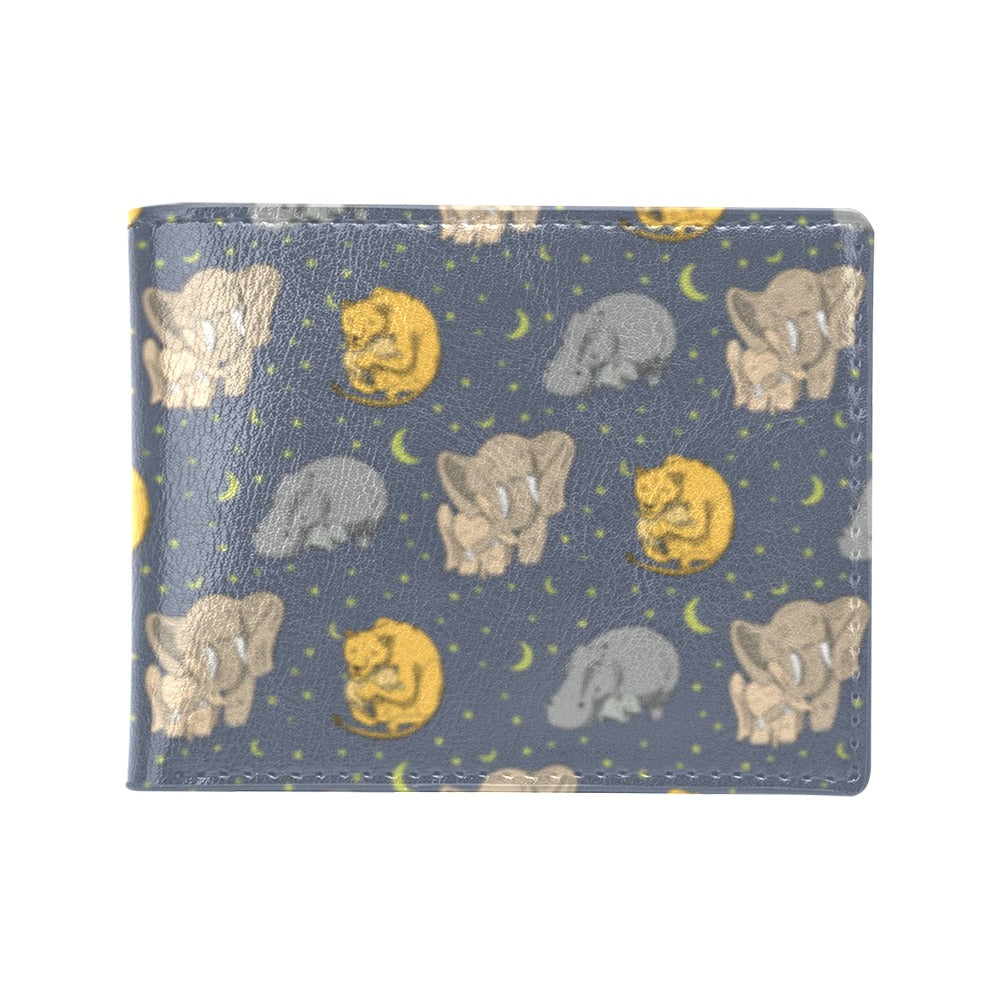 Safari Elephant Lion Print Design LKS303 Men's ID Card Wallet