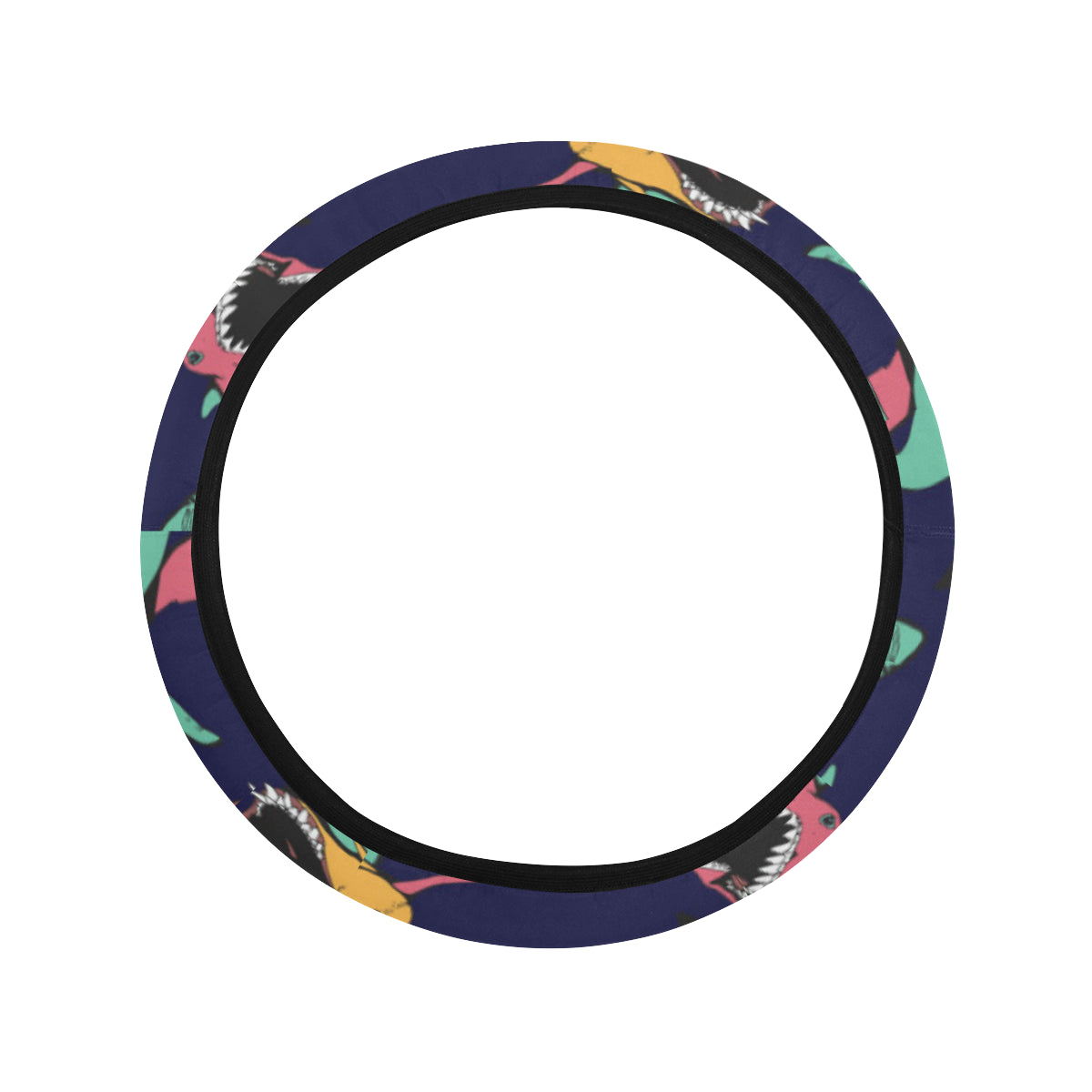 Shark Bite Pattern Steering Wheel Cover with Elastic Edge