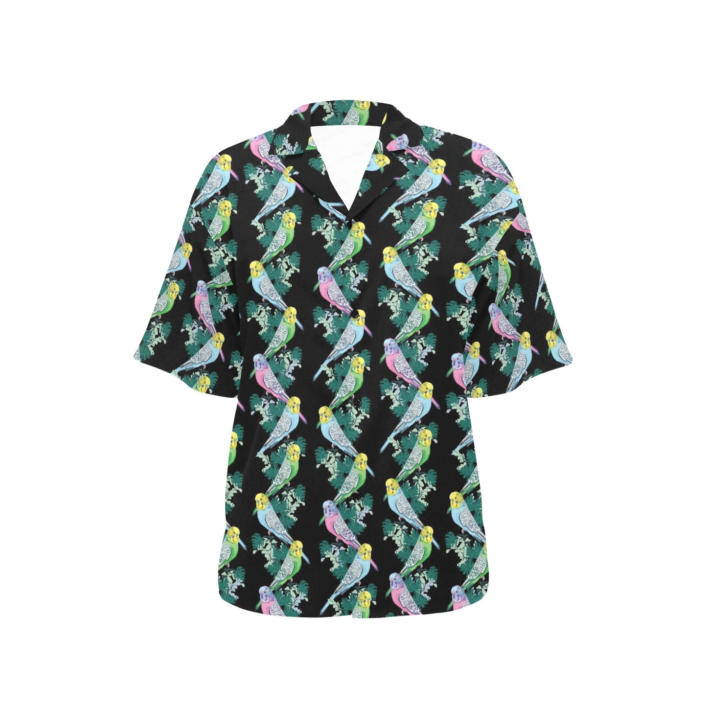 Budgerigar Pattern Print Design 03 Women's Hawaiian Shirt
