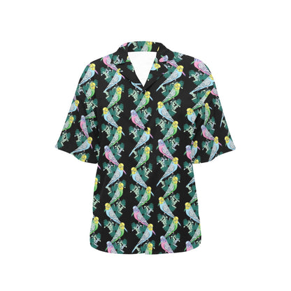 Budgerigar Pattern Print Design 03 Women's Hawaiian Shirt