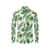 Green Pattern Tropical Palm Leaves Men's Long Sleeve Shirt