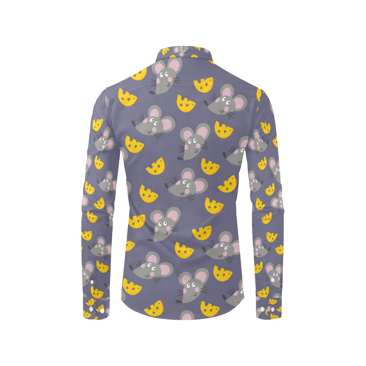 Rat With Cheese Pattern Print Design 01 Men's Long Sleeve Shirt