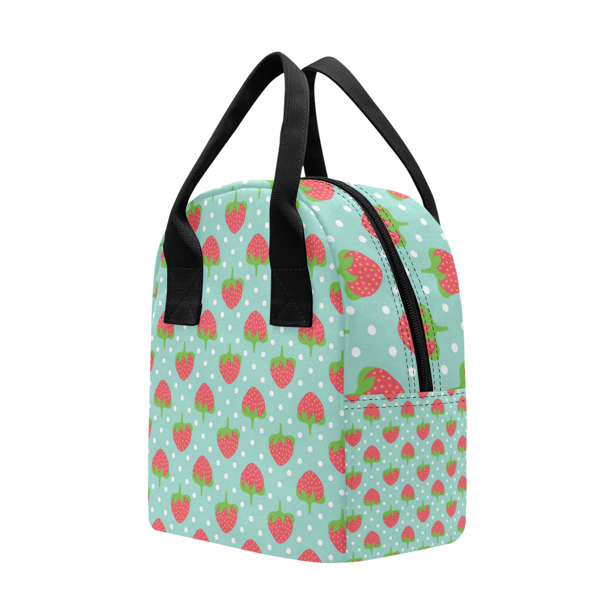 Strawberry Pattern Print Design SB06 Insulated Lunch Bag